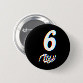 Number 6 Matching 67 Meme Skeleton Hand Halloween  Ronde Button 5,7 Cm (Voorkant /achterkant)