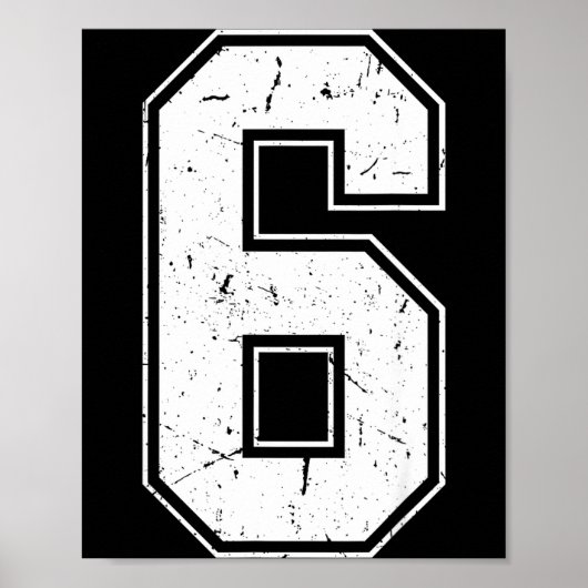 Number 6 Matching Costume 67 Meme Costume Distress Poster (Voorkant)