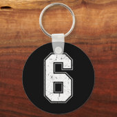 Number 6 Matching Costume 67 Meme Costume Distress Sleutelhanger (Voorkant)