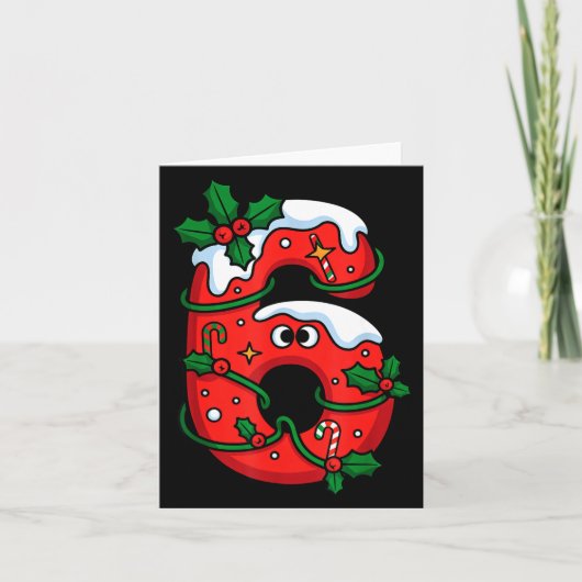 Number 6 Santa Costume Meme Christmas Matching Cou Kaart (Voorkant)