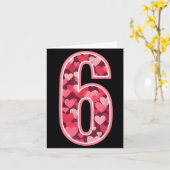 Number 6 Tee Six Seven 6 7 67 Valentines Matching Kaart (Gele Bloem)