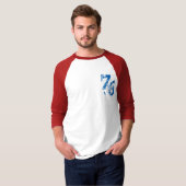 number-76 t-shirt design red white blue USA (Voorkant volledig)