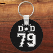 Number 79 Custom Proud Hockey Dad Personalized For Sleutelhanger (Voorkant)