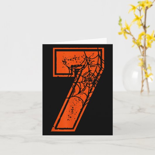 Number 7 67 Meme Halloween Pumpkin Costume Matchin Kaart (Gele Bloem)