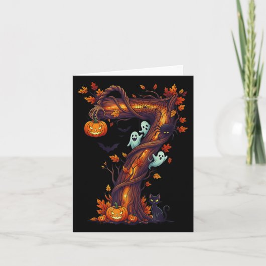 Number 7 67 Meme Halloween Pumpkin Costume Matchin Kaart (Voorkant)