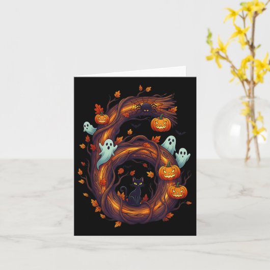 Number 7 67 Meme Halloween Pumpkin Costume Matchin Kaart (Gele Bloem)