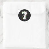 Number 7 7th Birthday Boy Christmas Happy Birthday Ronde Sticker (Tas)