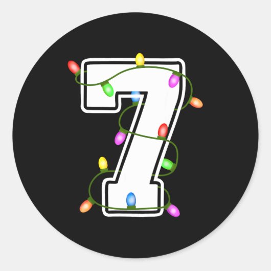 Number 7 7th Birthday Boy Christmas Happy Birthday Ronde Sticker (Voorkant)