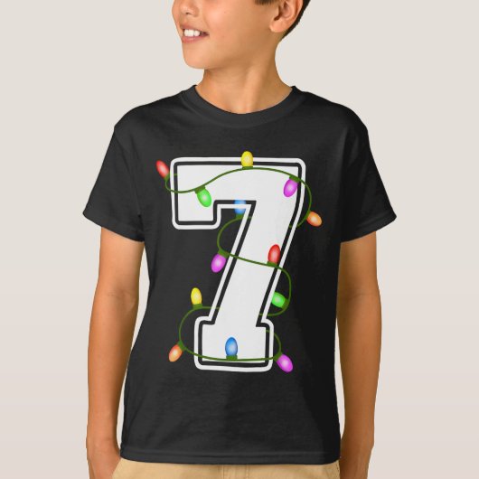 Number 7 7th Birthday Boy Christmas Happy Birthday T-shirt (Voorkant)