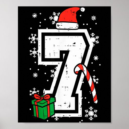 Number 7 Christmas 6 7 Xmas Matching 67 Meme Men W Poster (Voorkant)