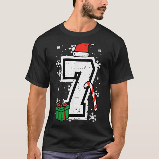 Number 7 Christmas 6 7 Xmas Matching 67 Meme Men W T-shirt (Voorkant)