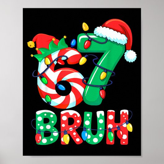 Number 7 Funny Meme Saying 6 7 Six Seven Christmas Poster (Voorkant)