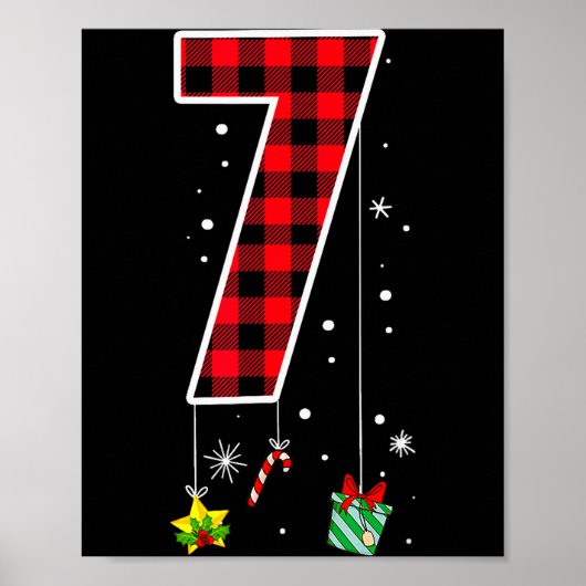 Number 7 Funny Meme Saying 6 7 Six Seven Christmas Poster (Voorkant)