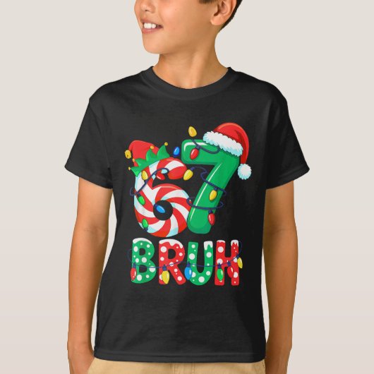Number 7 Funny Meme Saying 6 7 Six Seven Christmas T-shirt (Voorkant)