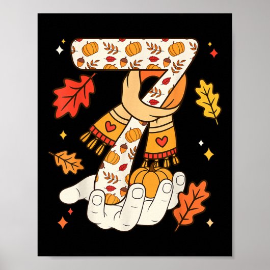 Number 7 Funny Meme Saying 6 7 Six Seven Turkey Th Poster (Voorkant)