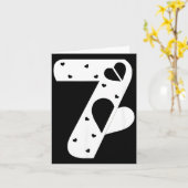 Number 7 Hearts Love 67 Couple Matching Christmas  Kaart (Gele Bloem)