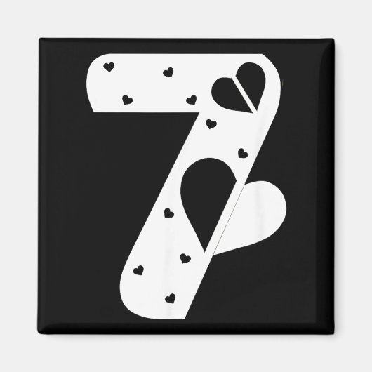 Number 7 Hearts Love 67 Couple Matching Christmas  Magneet (Voorkant)