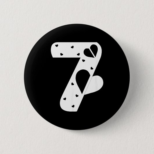 Number 7 Hearts Love 67 Couple Matching Christmas  Ronde Button 5,7 Cm (Voorkant)