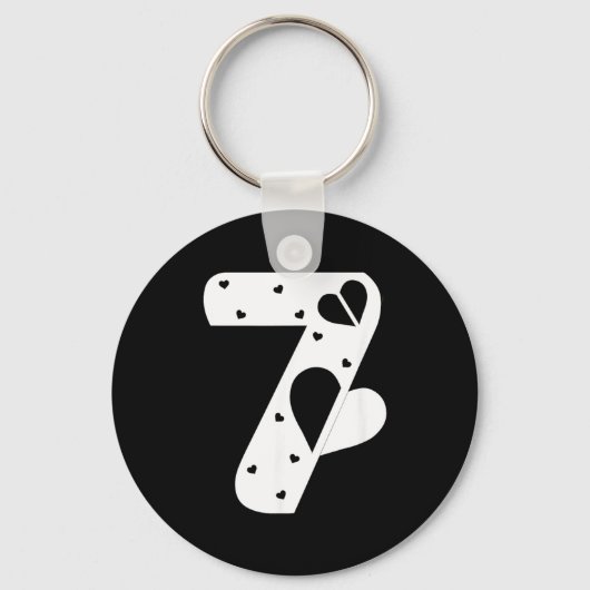 Number 7 Hearts Love 67 Couple Matching Christmas  Sleutelhanger (Voorkant)