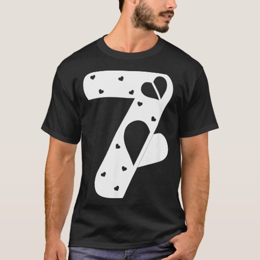 Number 7 Hearts Love 67 Couple Matching Christmas  T-shirt (Voorkant)