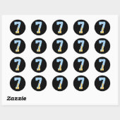 Number 7 Ice Cream Drip 67 Meme Couple Halloween C Ronde Sticker (Vel)