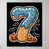 Number 7 Ice Cream Seven Halloween Pumpkin Men Wom Poster (Voorkant)