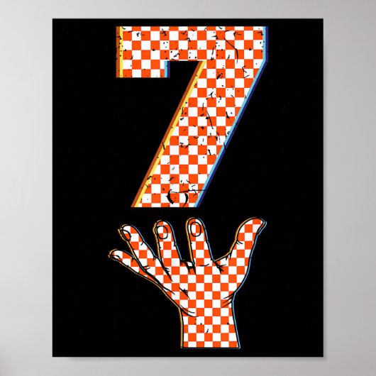 Number 7 Matching 67 Meme Checkered Halloween Cost Poster (Voorkant)