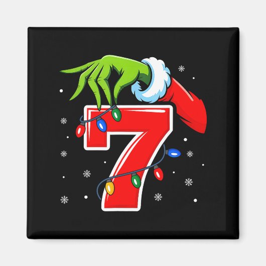 Number 7 Matching 67 Meme Christmas Elf Hand Boys  Magneet (Voorkant)