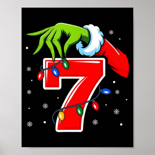 Number 7 Matching 67 Meme Christmas Elf Hand Boys Poster (Voorkant)