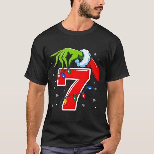 Number 7 Matching 67 Meme Christmas Elf Hand Boys T-shirt (Voorkant)