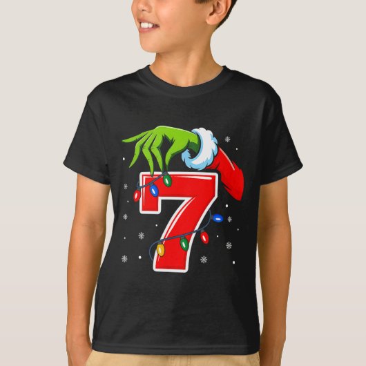 Number 7 Matching 67 Meme Christmas Elf Hand Boys  T-shirt (Voorkant)