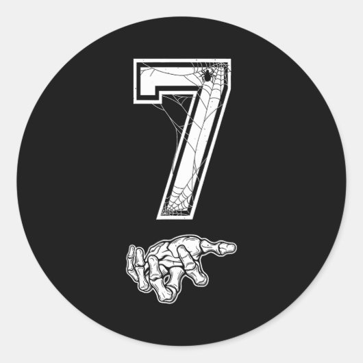 Number 7 Matching 67 Meme Couples Halloween Costum Ronde Sticker (Voorkant)