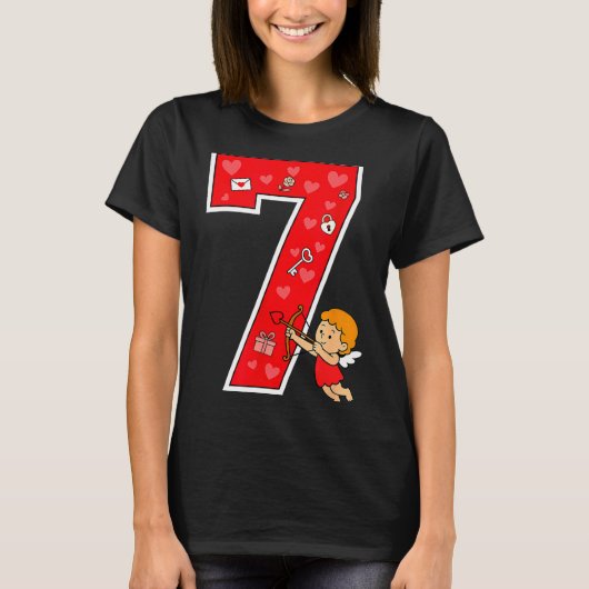 Number 7 Six Seven 6 7 Meme Couple Valentine Match T-shirt (Voorkant)