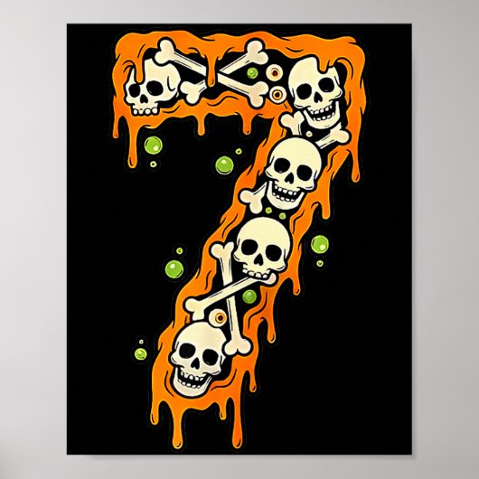 Number 7 Six Seven 6 7 Meme Funny Design Couples H Poster (Voorkant)