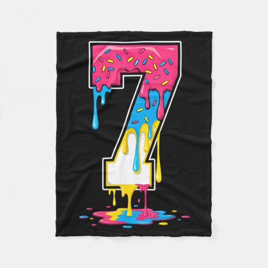 Number 7 Team Srts Ice Cream Drip Matching Varsity Fleece Deken (Voorkant)