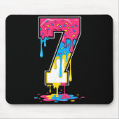 Number 7 Team Srts Ice Cream Drip Matching Varsity Muismat (Voorkant)