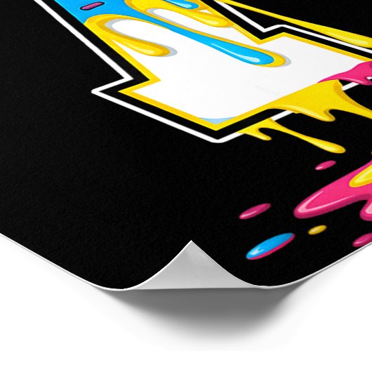 Number 7 Team Srts Ice Cream Drip Matching Varsity Poster (Hoek)