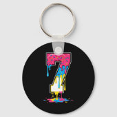 Number 7 Team Srts Ice Cream Drip Matching Varsity Sleutelhanger (Voorkant)