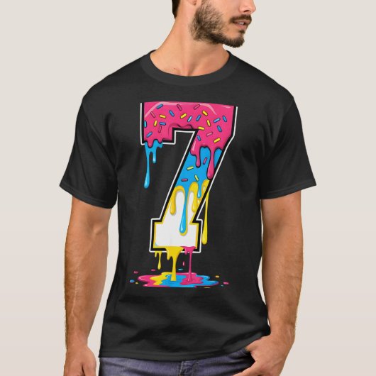 Number 7 Team Srts Ice Cream Drip Matching Varsity T-shirt (Voorkant)