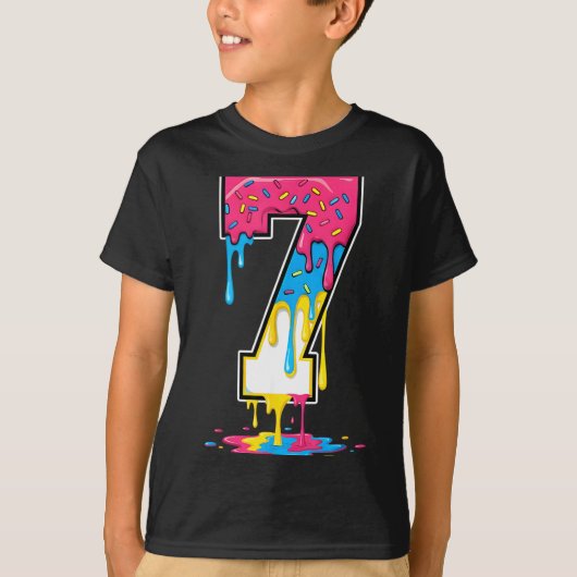 Number 7 Team Srts Ice Cream Drip Matching Varsity T-shirt (Voorkant)