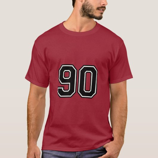 Number 90 Varsity Sports Jersey | 90th Birthday T-shirt (Voorkant)