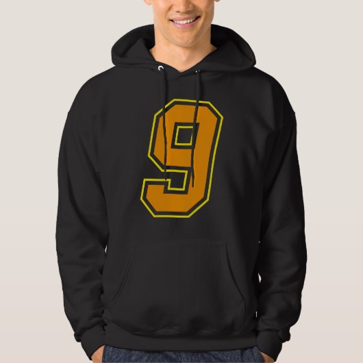 Number 9 In Orange Hoodie (Voorkant)