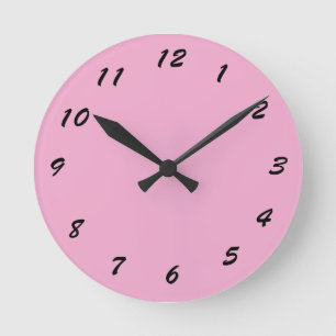 Number Choice to Choose From Pink Clock Ronde Klok