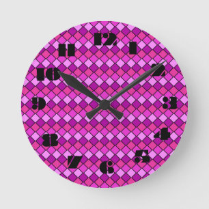 Number Choice to Choose From Pink Clock Ronde Klok