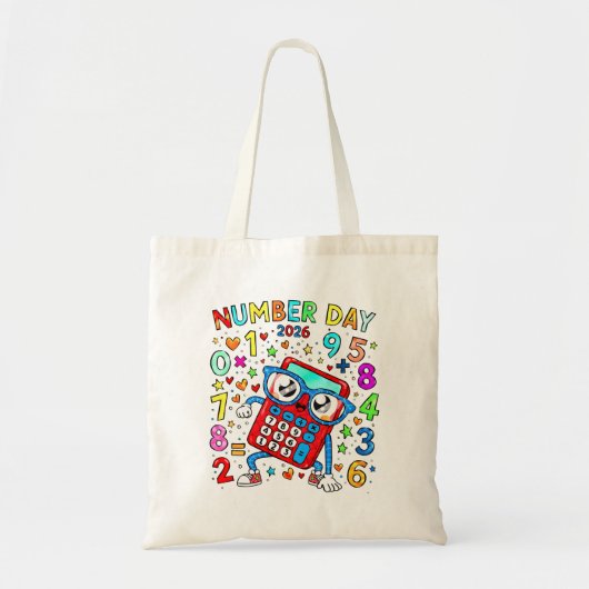 Number Day 2026 Calculator Math Tote Bag (Voorkant)