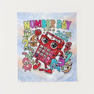 Number Day 2026 Colourful Maths Banner for Schools Wandkleed