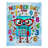 Number Day 2026 Cute Calculator Math Design Perfect Poster (Voorkant)
