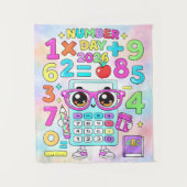 Number Day 2026 Cute Calculator Math Design Wandkleed (Voorkant)