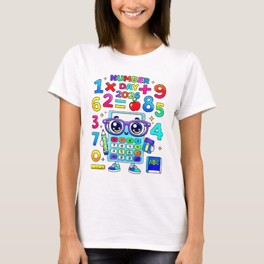 Number Day 2026 Cute Calculator Math T Shirt (Voorkant)
