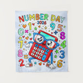 Number Day 2026 Cute Maths Calculator Poster Wandkleed (Voorkant)